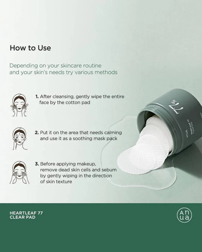 [ANUA] - Heartleaf 77% Toner Clear Pad 70EA – 100% Authentic Korean Skincare in Pakistan