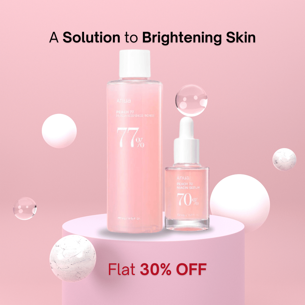 [ANUA] PEACH SKIN Brightening DUO – Peach 70% Serum & Peach 77% Niacin Essence Toner for Glowing Skin