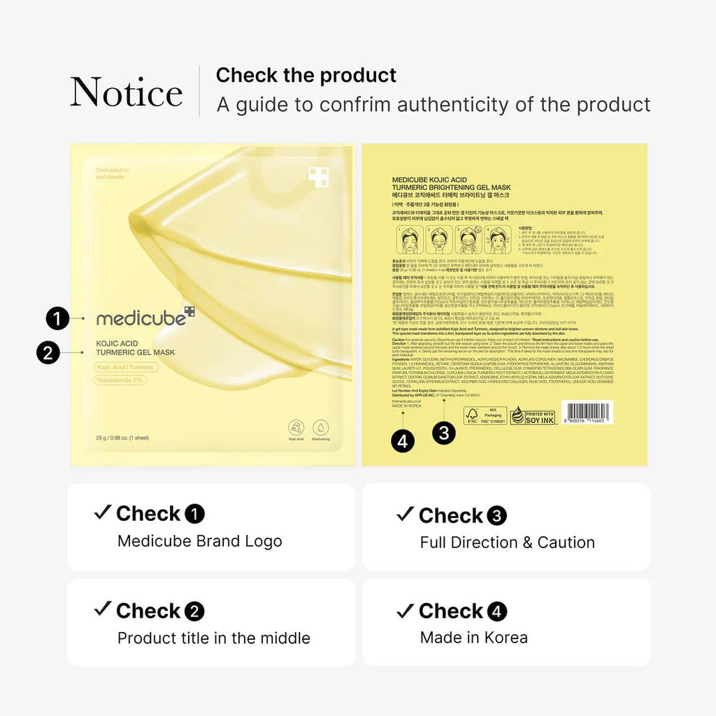 Medicube Kojic Acid Turmeric Brightening Gel Mask 1ea - Authentic Korean skincare in pakistan