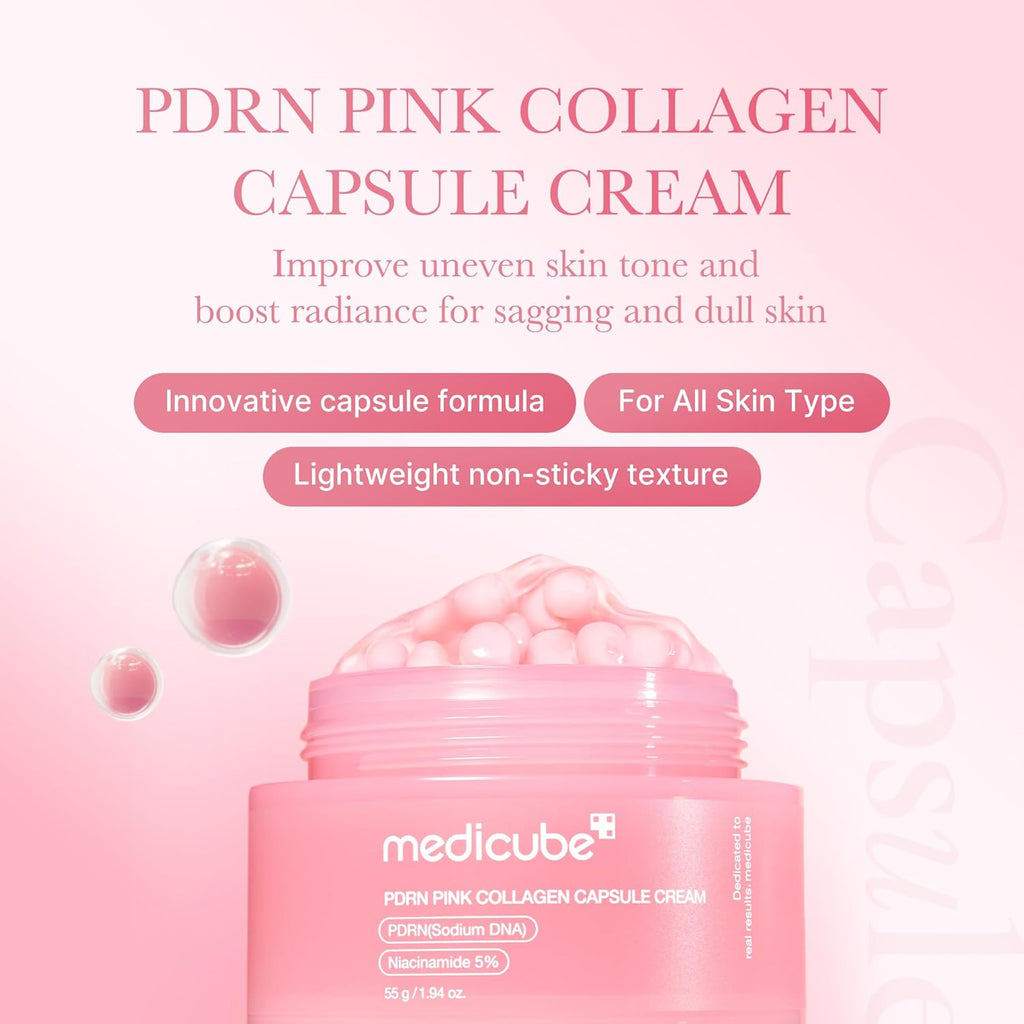 Medicube PDRN Pink Collagen Capsule Cream 55g – For Anti-Aging - Authentic Korean skincare in pakistan