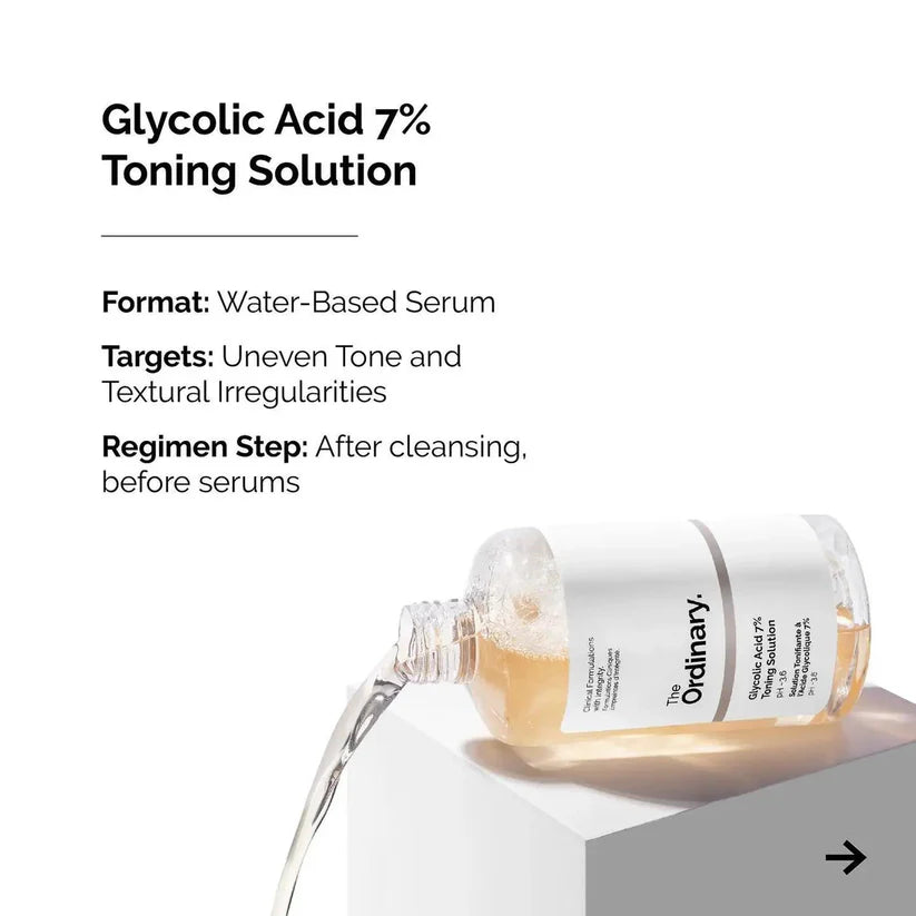 The Ordinary Glycolic Acid 7% Toning Solution – Exfoliating Toner for Bright, Clear Skin - Authentic products in Pakistan